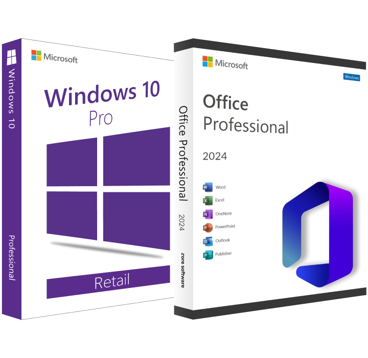 Core_Windows_10__Office_2024 Licențe Windows 10 Pro Retail + Office Pro Plus 2024 LTSC (activare online) - Imaginea 1